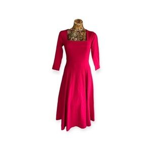 Maeve Anthropologie dress red a line XS